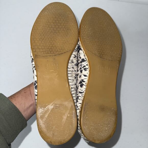 Stuart Weitzman Women’s Snakeskin Espadrille Flat Shoe Size 7.5 - Picture 6 of 7